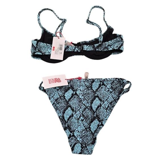 Solid & Striped The Lulu Swimwear Womens Medium Snake Jacquard Bottom Bikini Top - Picture 8 of 8